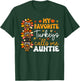 My Favorite Turkeys Calls Me Auntie Groovy Thanksgiving Fall T-Shirt - T-Shirt | Forest