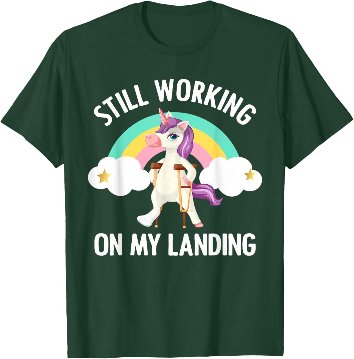 Funny Unicorn Broken Leg Art For Kids Toddlers Injured Foot T-Shirt - T-Shirt | Forest
