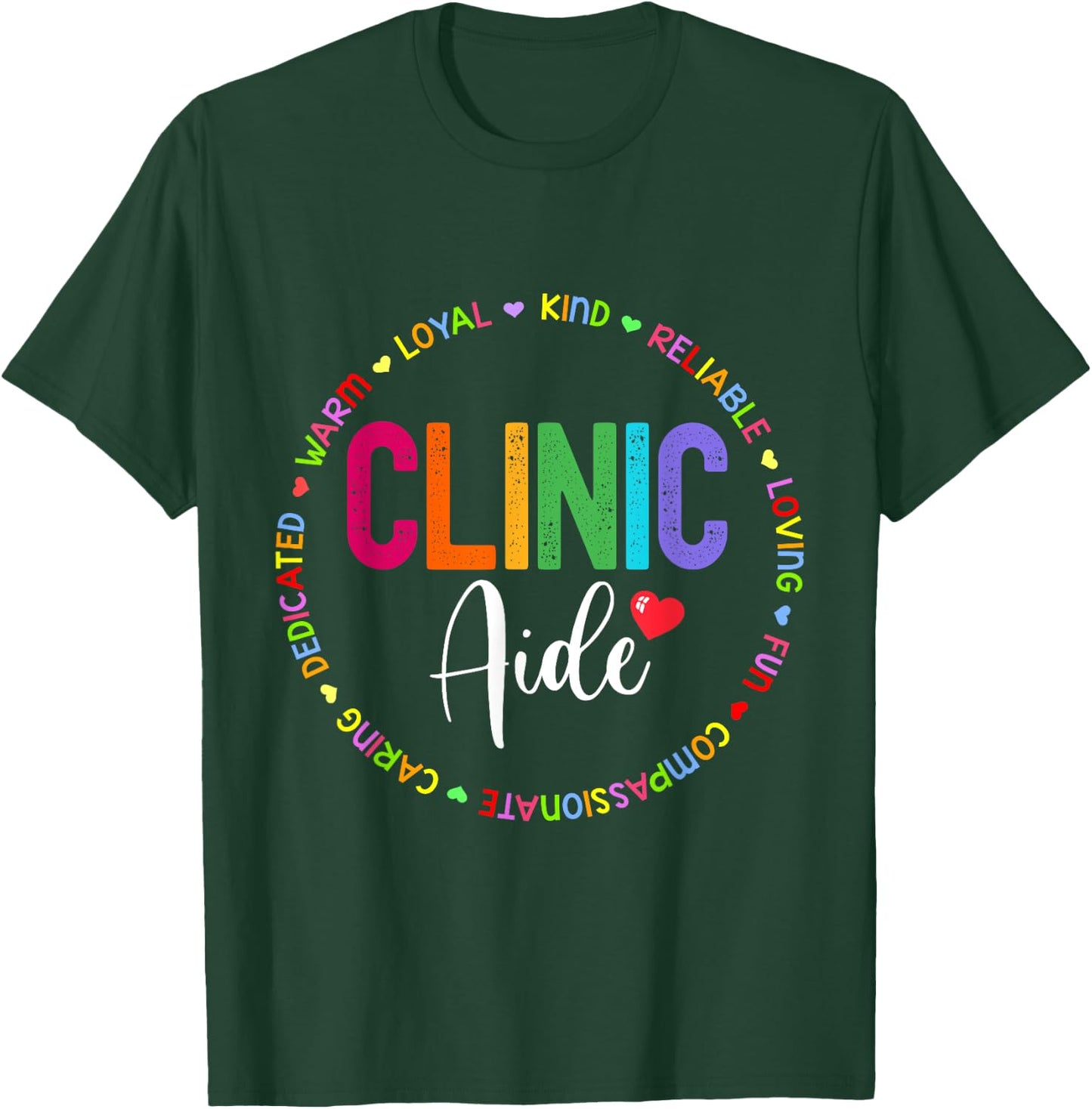 Clinic Aide For School Nurse Appreciation Week Back School T-Shirt - T-Shirt | Forest