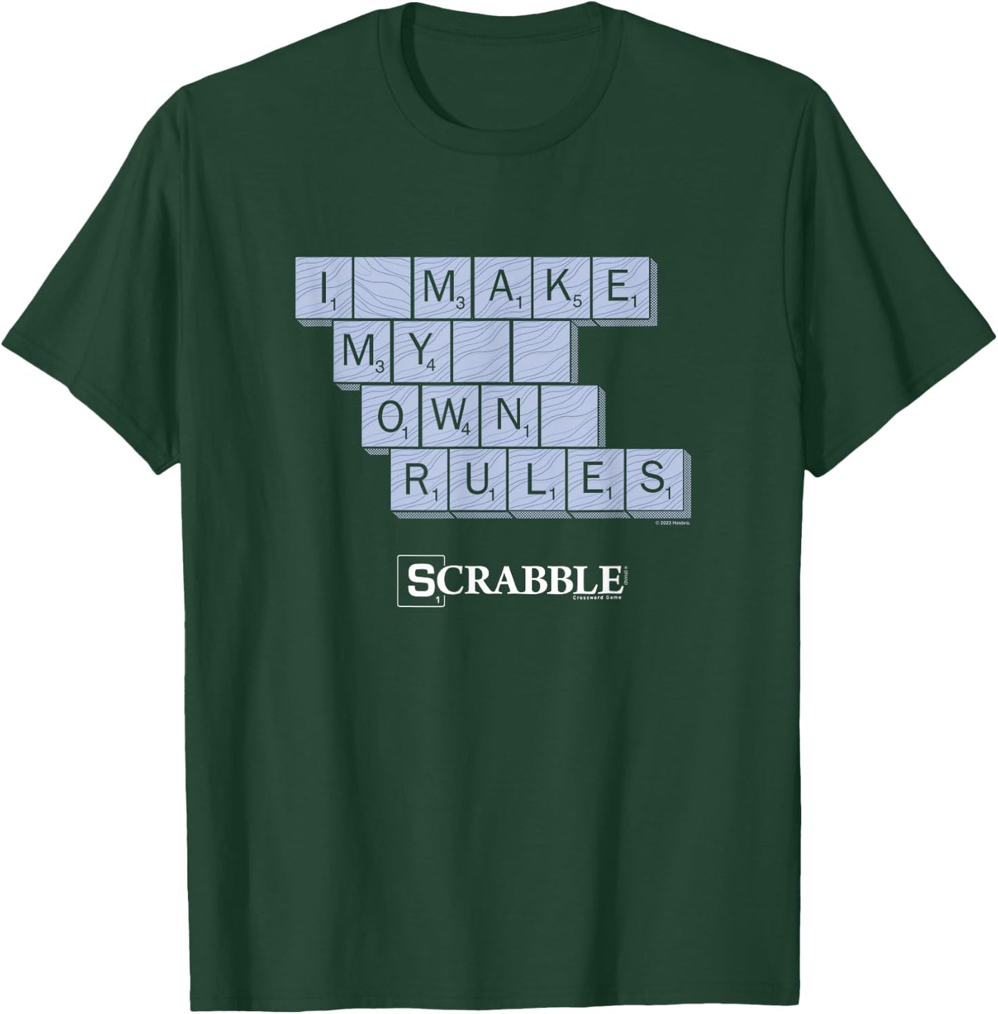 Scrabble I Make My Own Rules Vintage Letter Tile Logo T-Shirt - T-Shirt | Forest