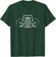Jeff Hobrath Vintage Hotrod Car Silhouette Minimalist Automotive Design T-Shirt - T-Shirt | Forest