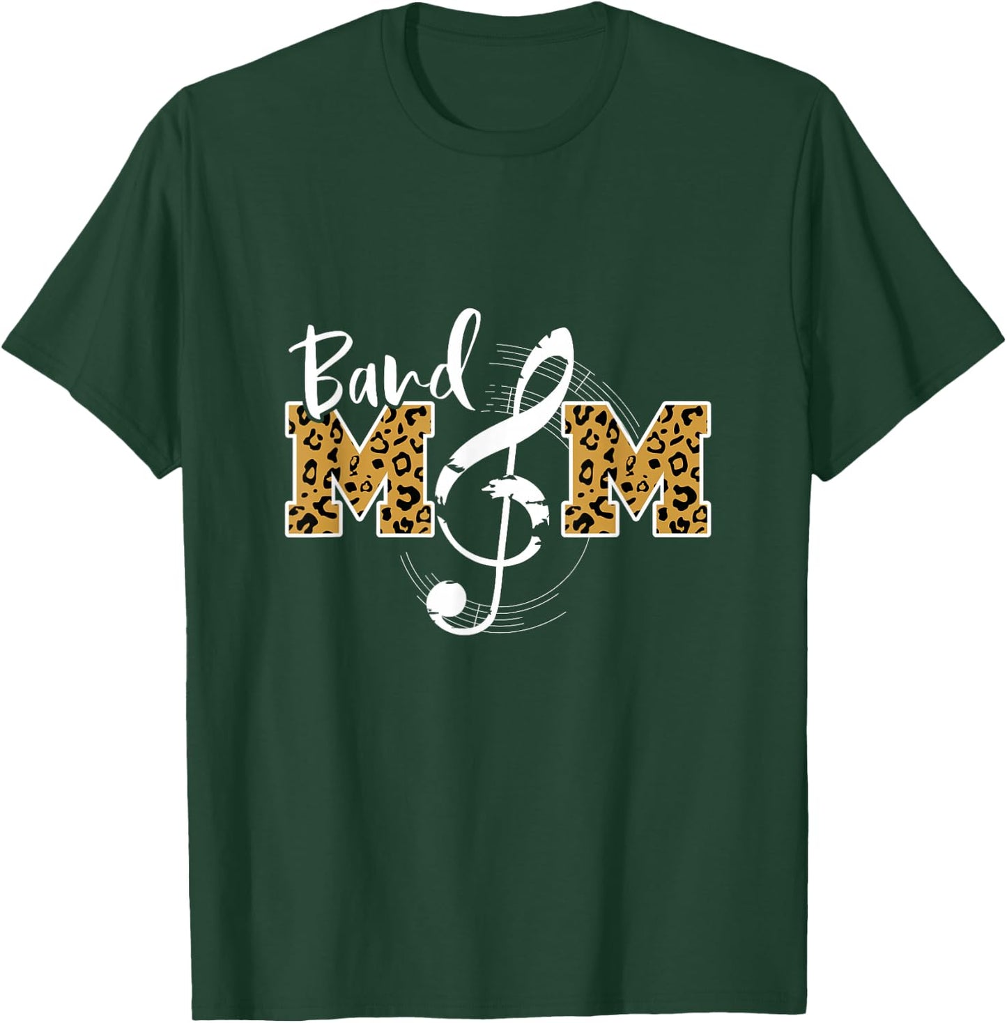 Band Mom Leopard Print Musical Marching Band Mother's Day T-Shirt - T-Shirt | Forest