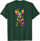 Mardi Gras Green Purple & Gold French Bulldog T-Shirt - T-Shirt | Forest