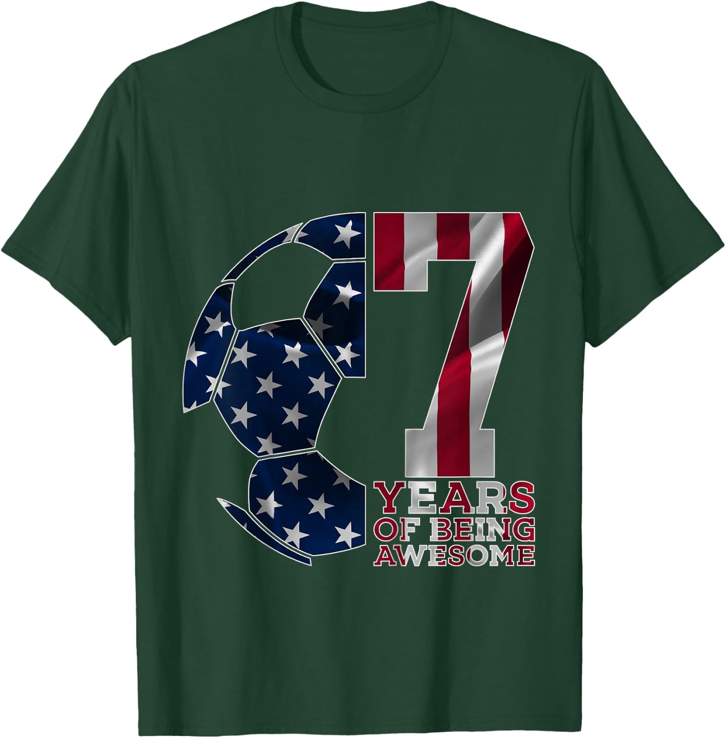 7 Years of Being Awesome Soccer 7th Birthday T-Shirt - T-Shirt | Forest