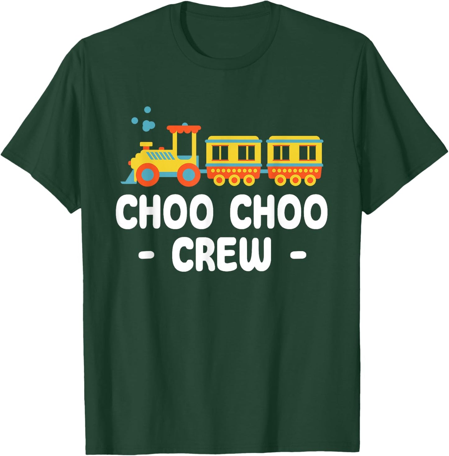 Choo Choo Crew Railway Train Birthday T-Shirt - T-Shirt | Forest