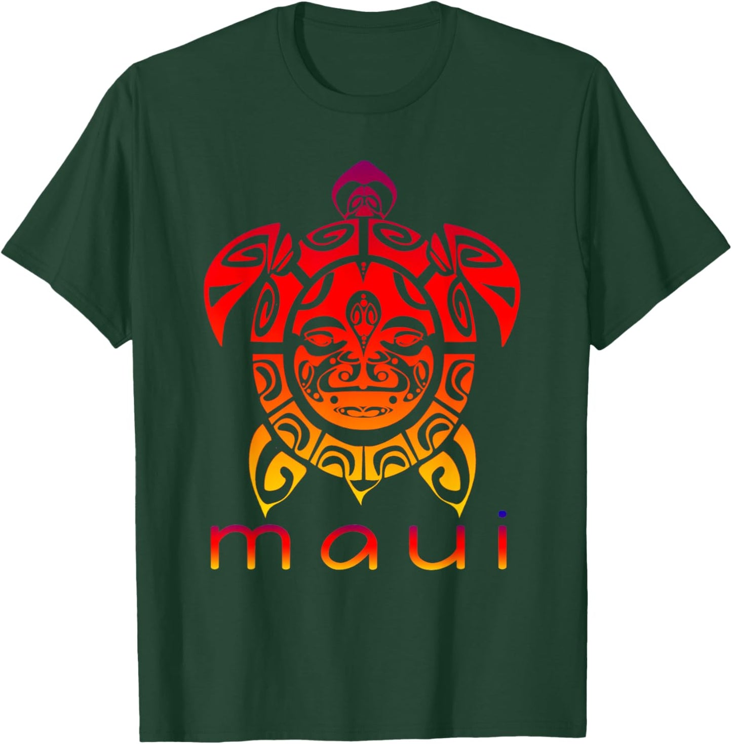 Hawaii Sea Vivid Turtle, Maui Hawaiian T-Shirt - T-Shirt | Forest