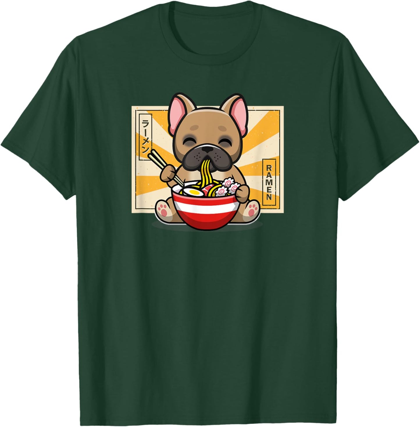 Funny Cute Kawaii Kids Ramen Noodles Frenchie Lover T-Shirt - T-Shirt | Forest