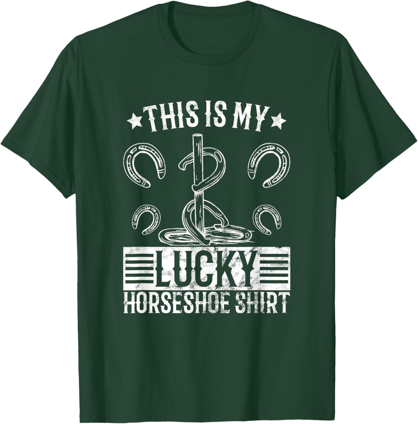 Horseshoe pitching lucky shirt horseshoe throwing design T-Shirt - T-Shirt | Forest