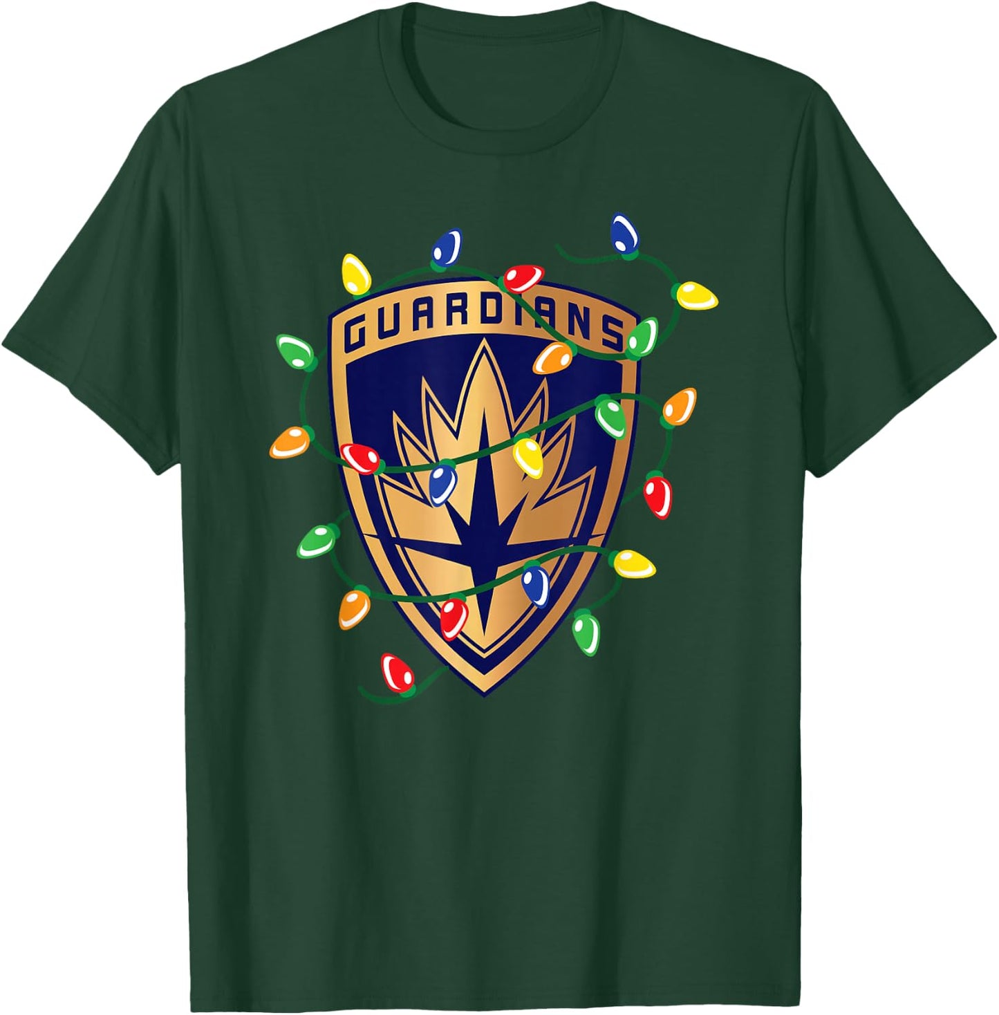 Marvel Guardians of The Galaxy Logo Holiday Christmas Lights T-Shirt - T-Shirt | Forest