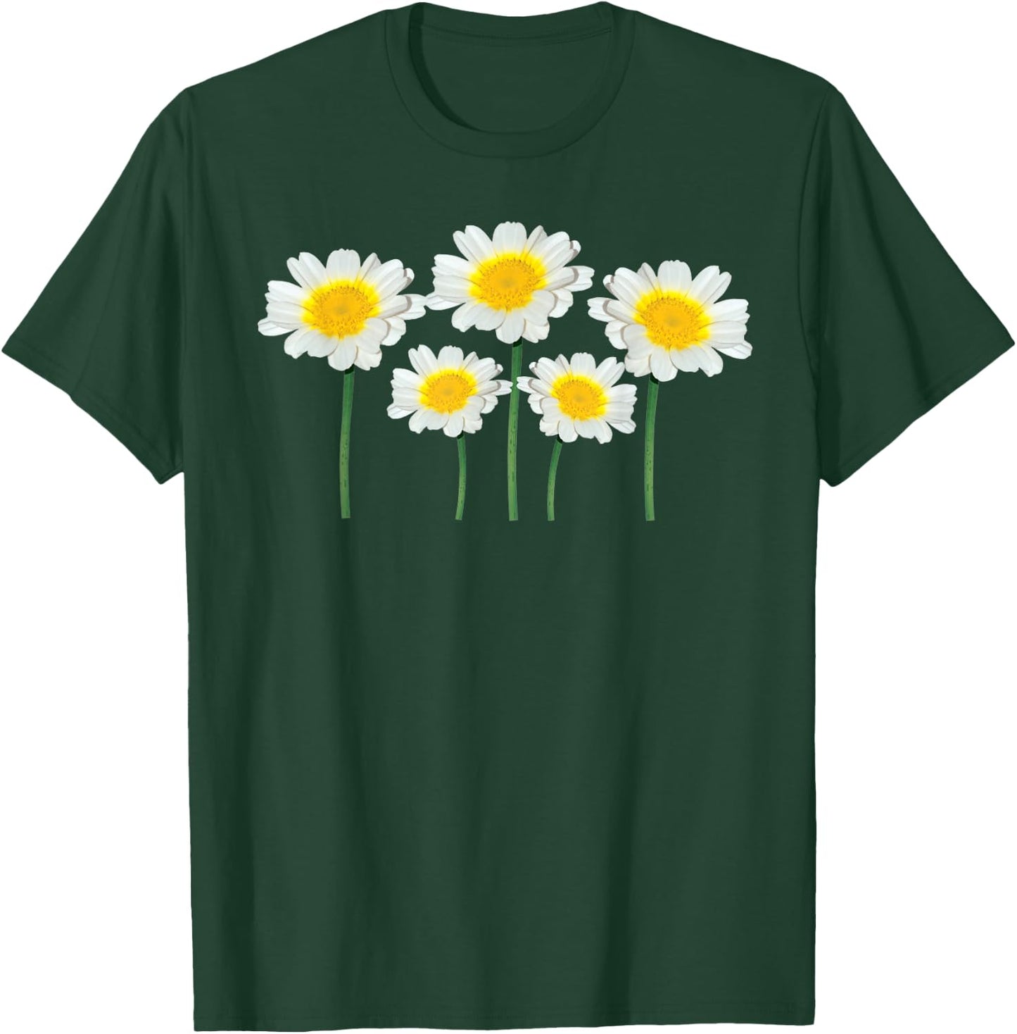 Cute Daisy Flowers Classic Wildflower White & Yellow Graphic T-Shirt - T-Shirt | Forest