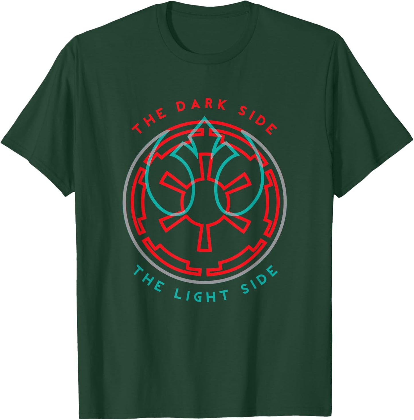 Star Wars The Dark Side And The Light Side Empire Rebel Logo T-Shirt - T-Shirt | Forest
