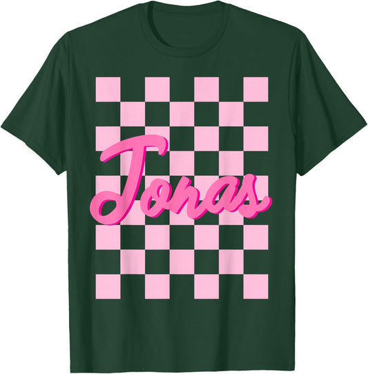 First Names Apparel Personalized Retro Jonas - -Adults, -Kids, Black, Small T-Shirt - T-Shirt | Forest