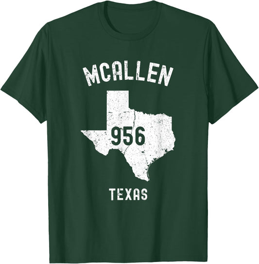 McAllen Texas TX 956 Vintage Athletic Style T-Shirt - T-Shirt | Forest