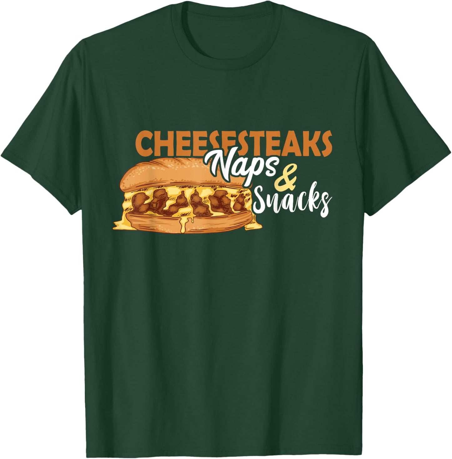 Philly Cheesesteak Naps And Snacks Philadelphia Sandwich T-Shirt - T-Shirt | Forest