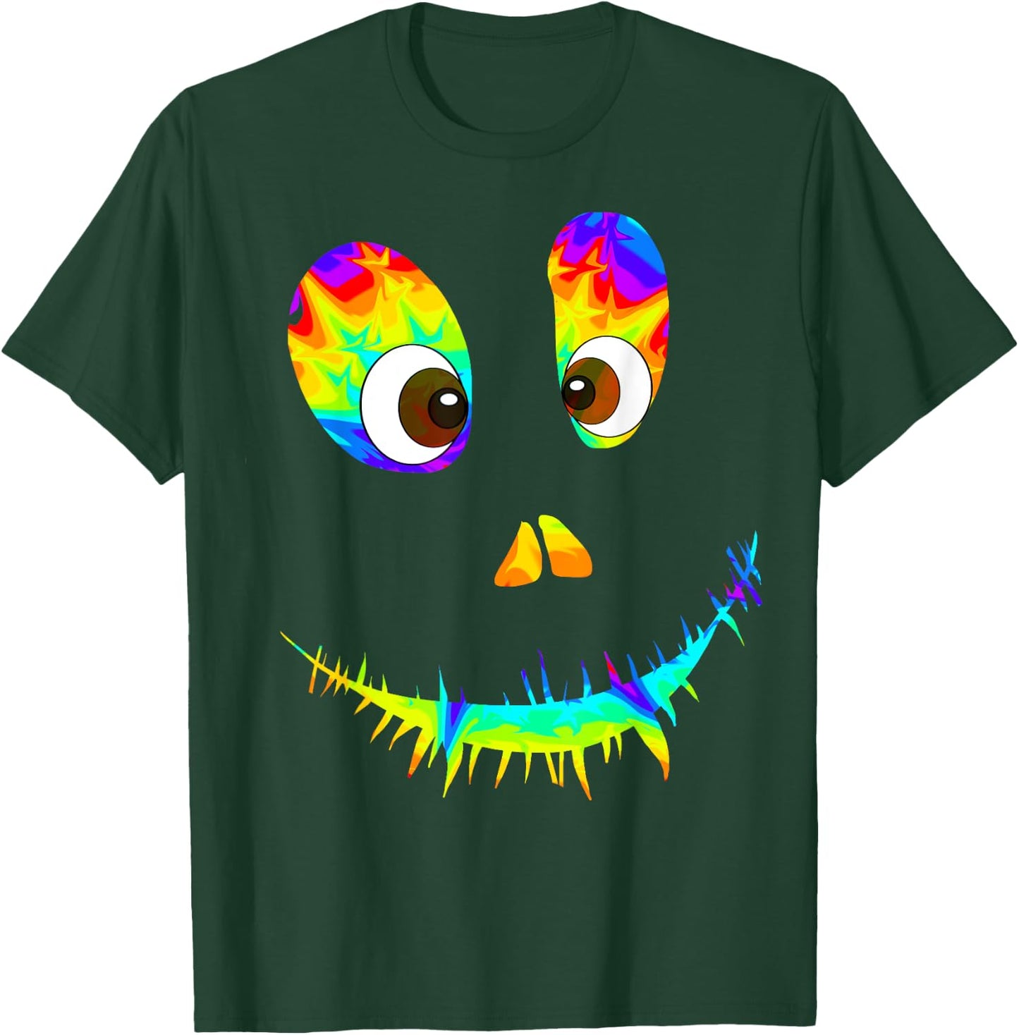 Funny Rainbow Monster Face Tie Dye Halloween Costume T-Shirt - T-Shirt | Forest