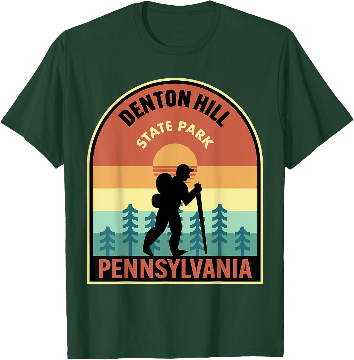 Denton Hill State Park Pennsylvania Retro Hiking T-Shirt - T-Shirt | Forest