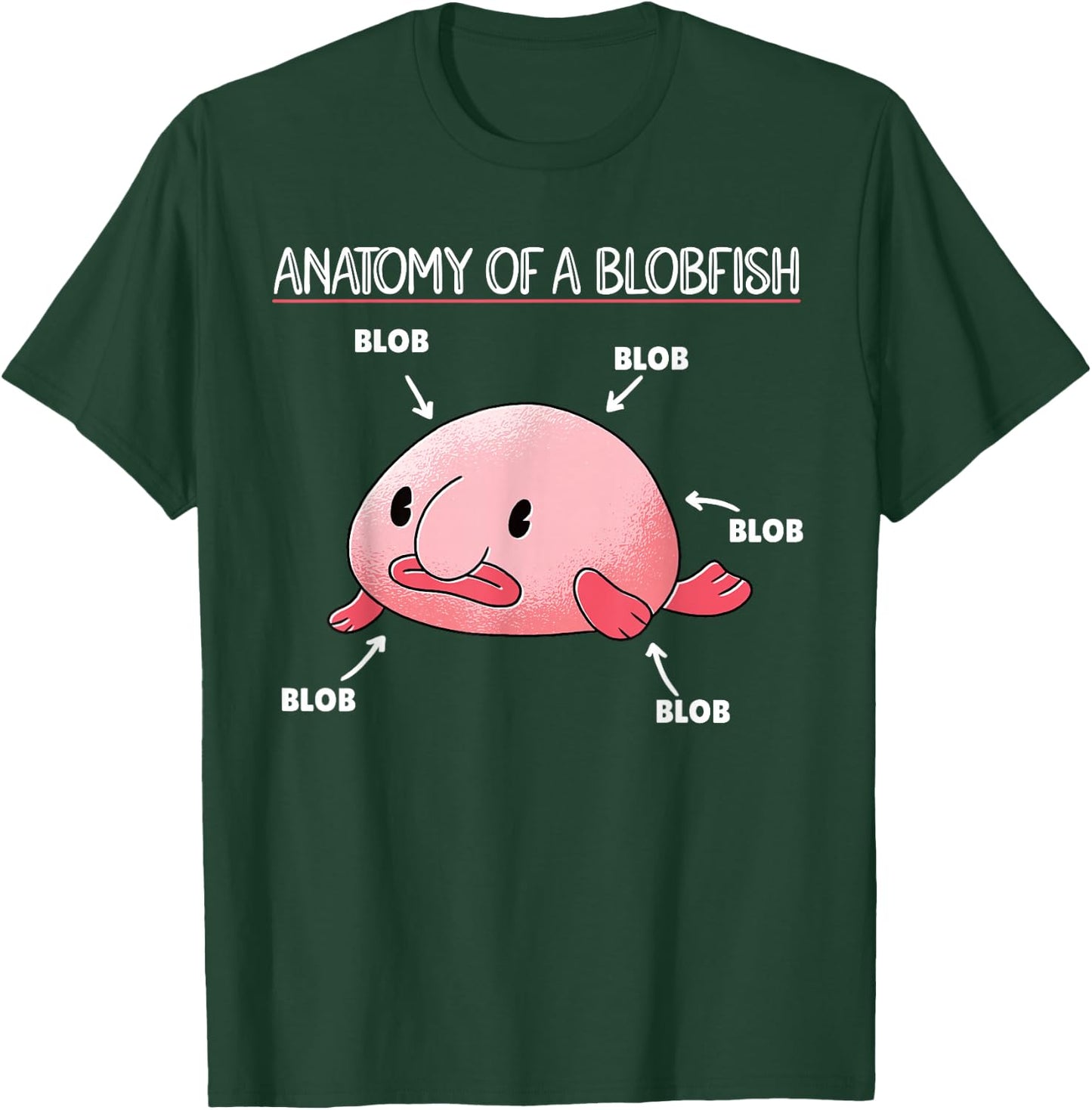 Funny Blobfish Statement Anatomy of Blobfish T-Shirt - T-Shirt | Forest