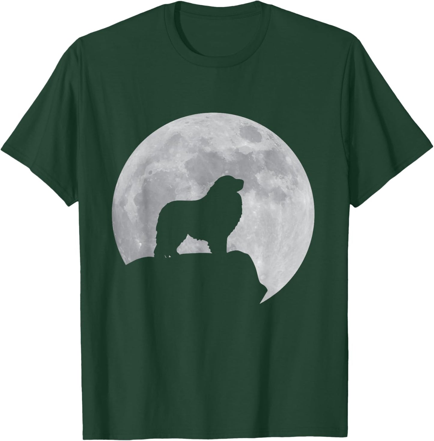 Moon And Dog Silhouette - Patou Great Pyrenees Women T-Shirt - T-Shirt | Forest