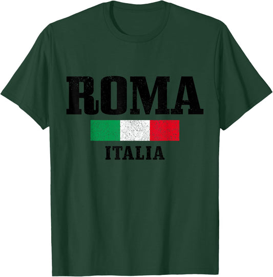 Rome Italy Roma Italia Vintage Italy Flag T-Shirt - T-Shirt | Forest
