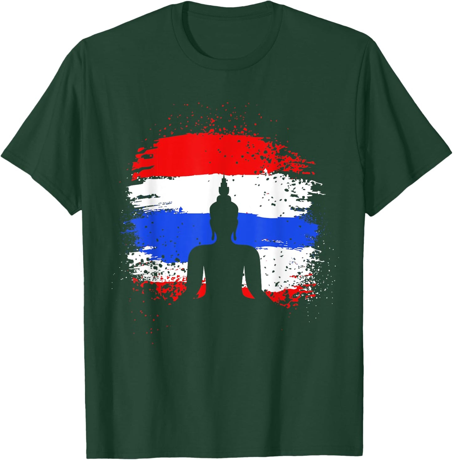 Retro Vacation Thai Buddha Thailand Flag T-Shirt - T-Shirt | Forest