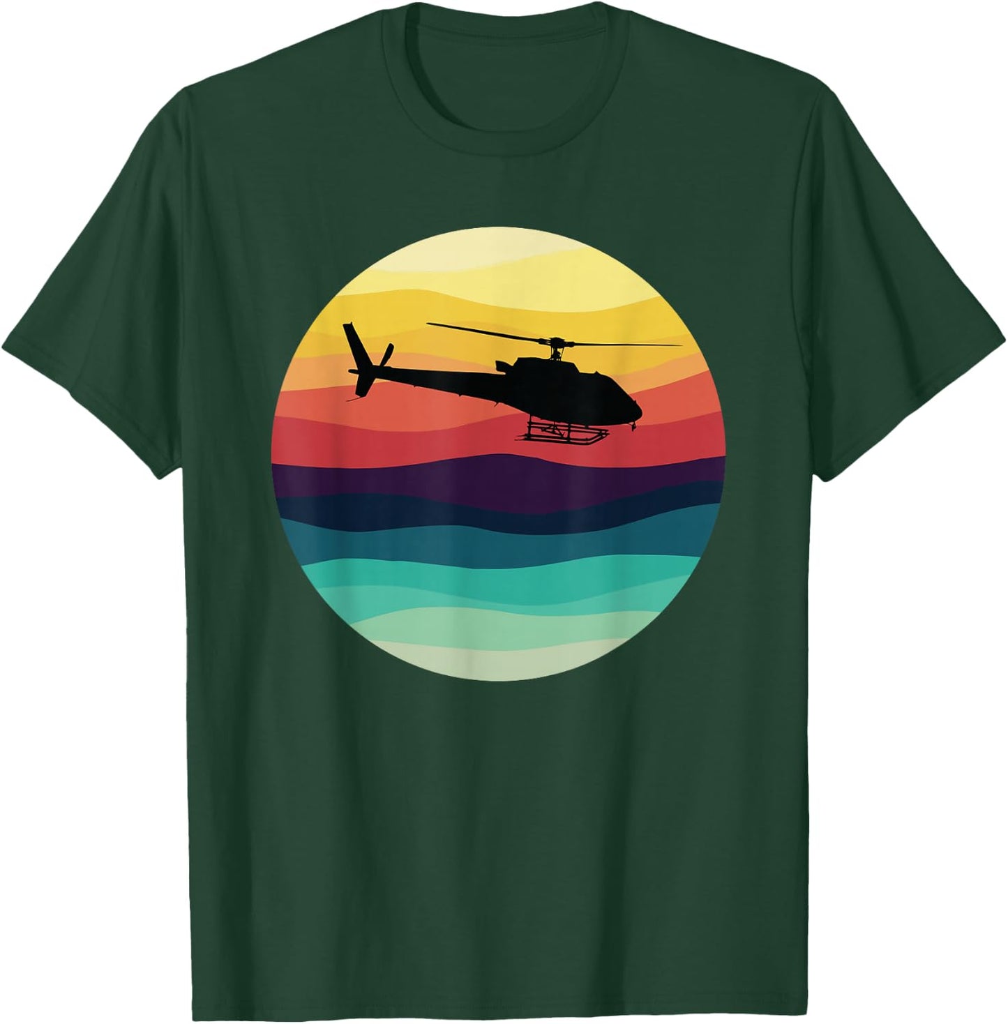 AS350 Helicopter Vintage Retro H125 Helicopter T-Shirt - T-Shirt | Forest