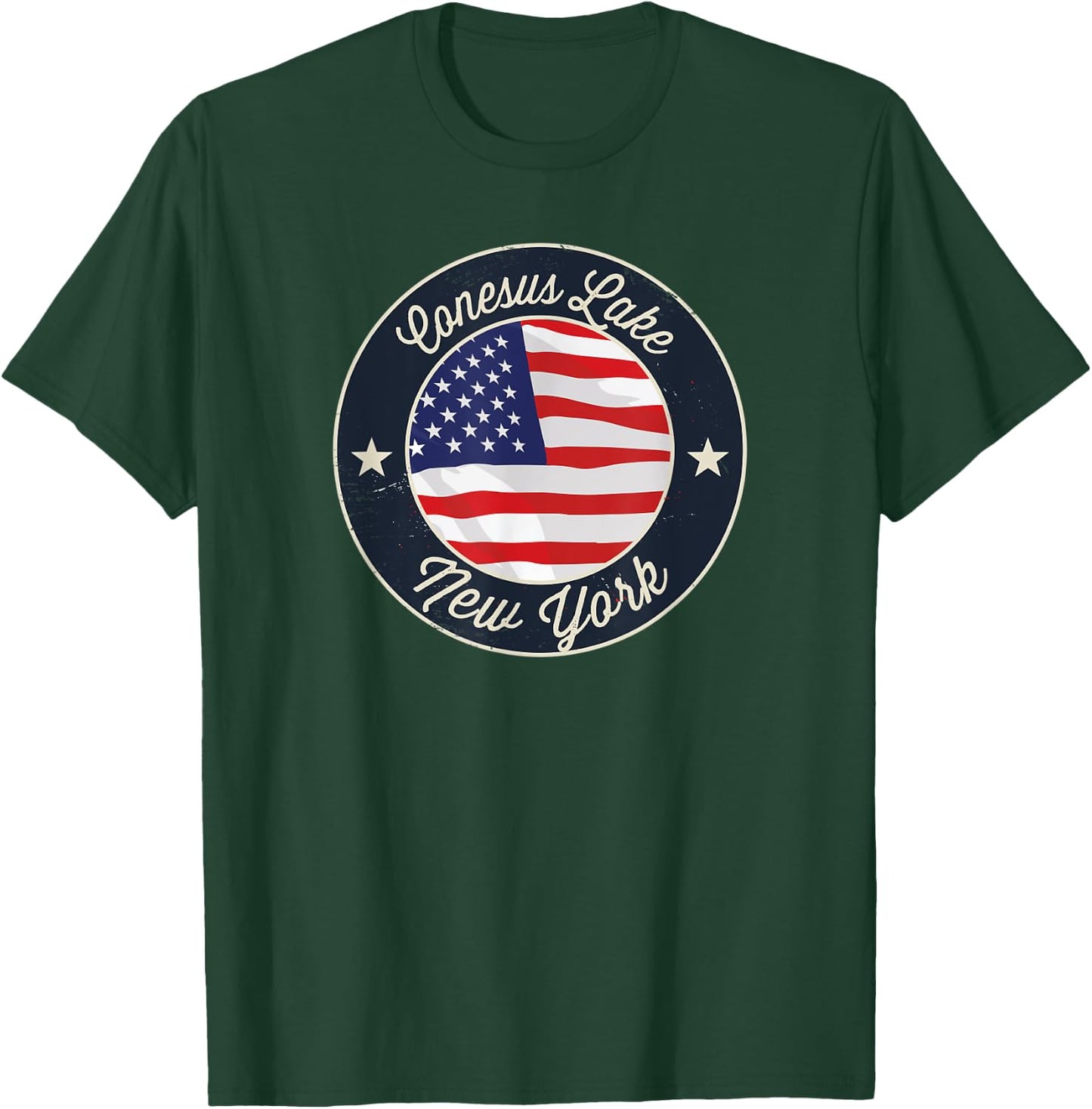 Conesus Lake - Patriotic New York Souvenir T-Shirt - T-Shirt | Forest