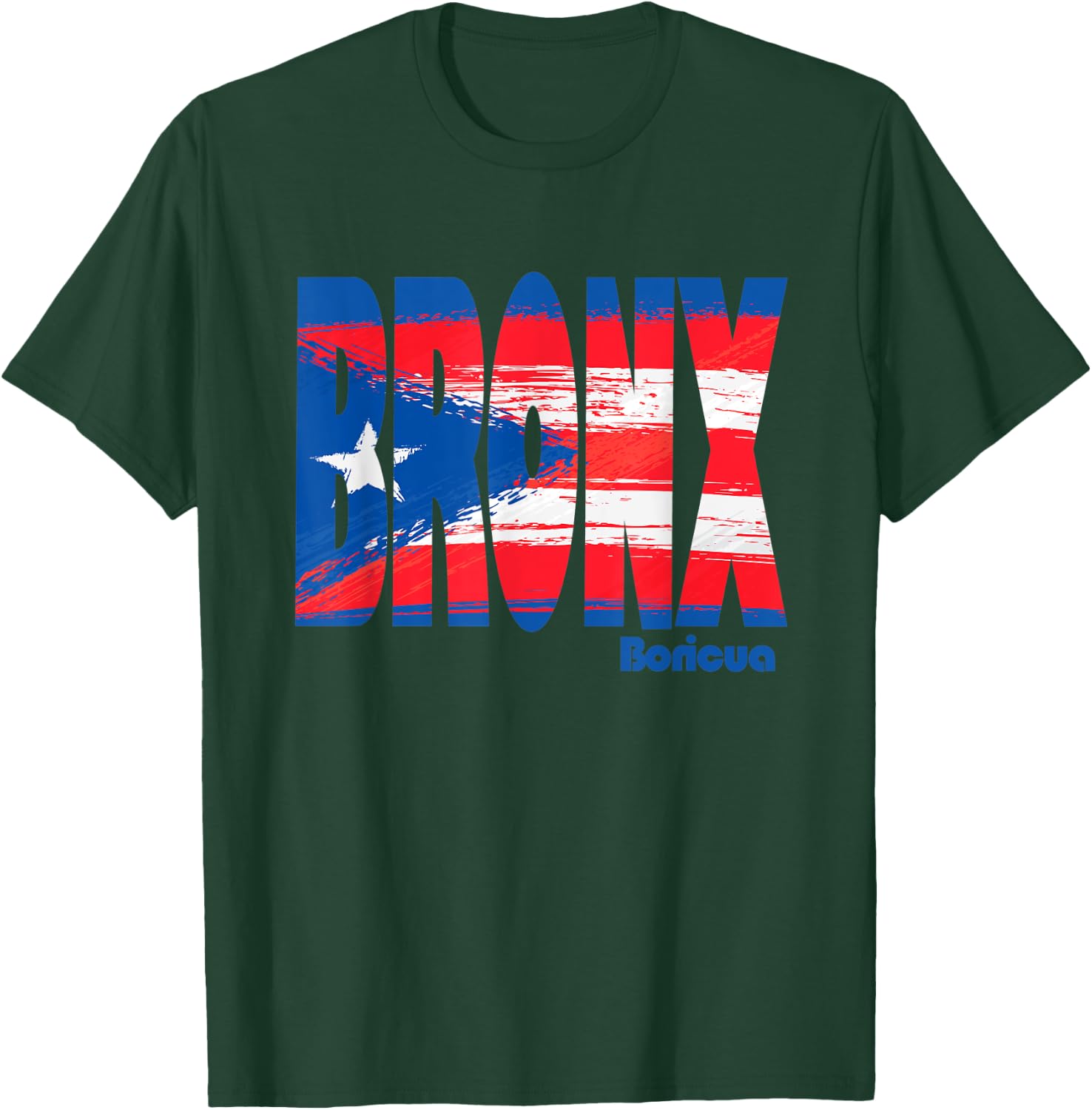 Boricua Roots Puerto Rico Pride PR Bronx Puerto Rico Flag T-Shirt - T-Shirt | Forest