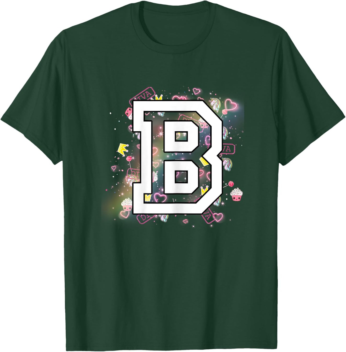 Kids Letter B Clothing For a Girl Who's Name Starts With B T-Shirt - T-Shirt | Forest