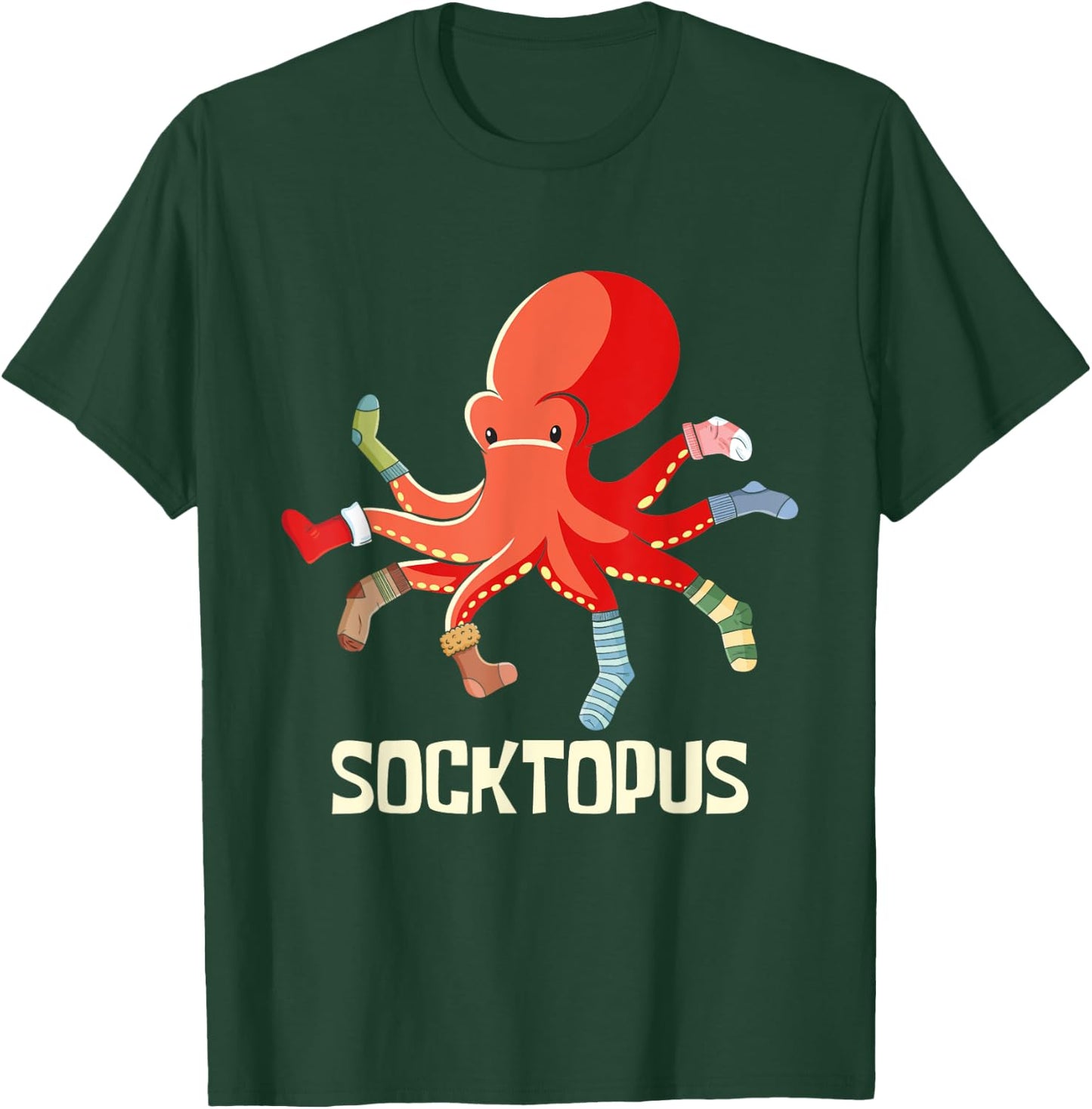 Socktopus - Octopus Lover Sea Creature Marine Scuba Diver T-Shirt - T-Shirt | Forest