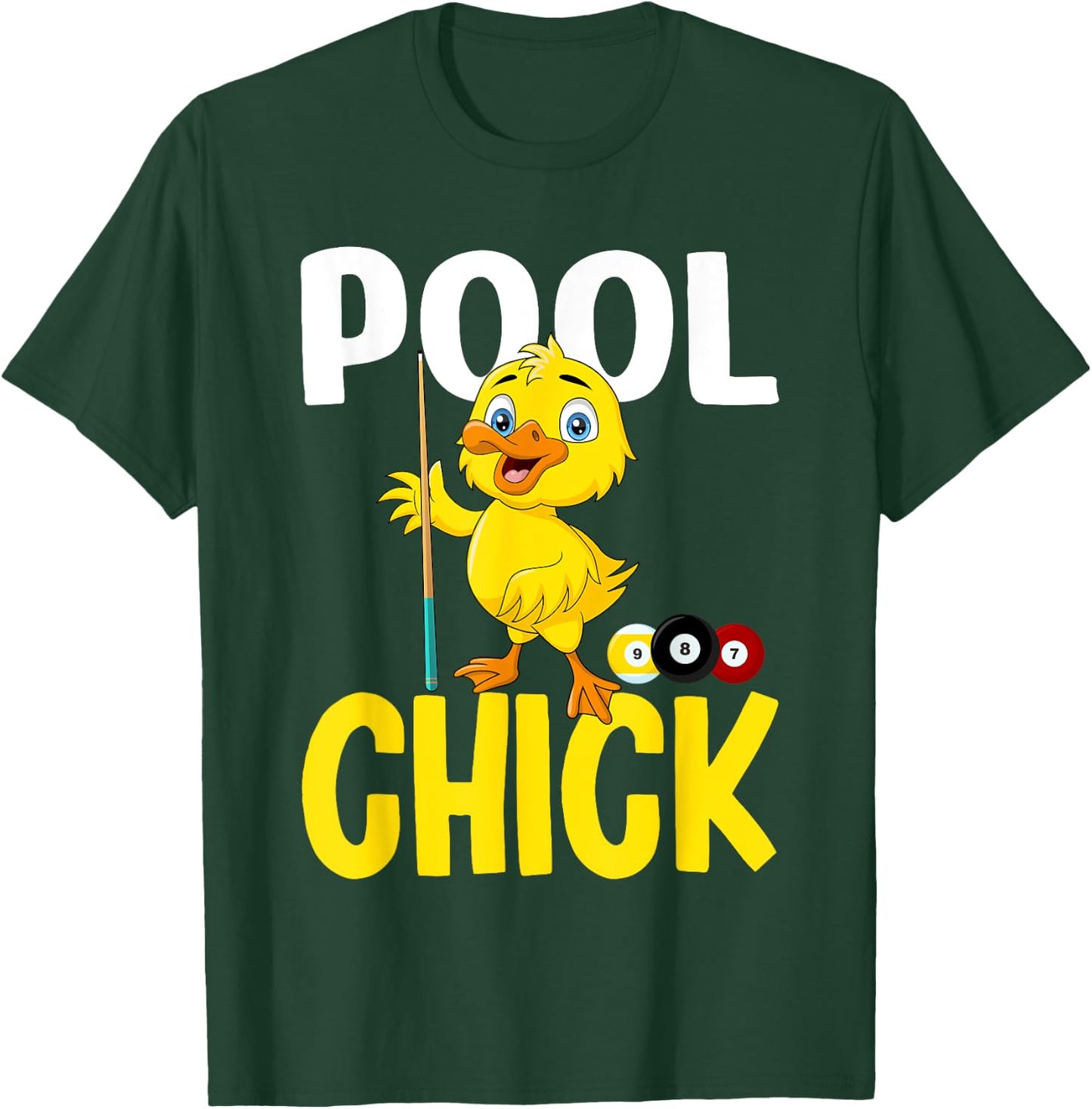 Funny Pool Chick 8 Ball Women Cute Billiards Ladies T-Shirt - T-Shirt | Forest