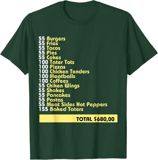 I Think You Should Leave 55 Burgers 55 Fries 55 Tacos Pies T-Shirt - T-Shirt | Forest