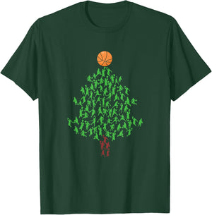 Basketball Player Christmas Tree Hoops Xmas T-Shirt - T-Shirt | Forest