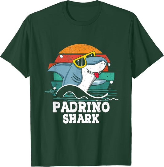 Grandpa Daddy Padrino Shark Spanish God-father Vintage Jaws T-Shirt - T-Shirt | Forest