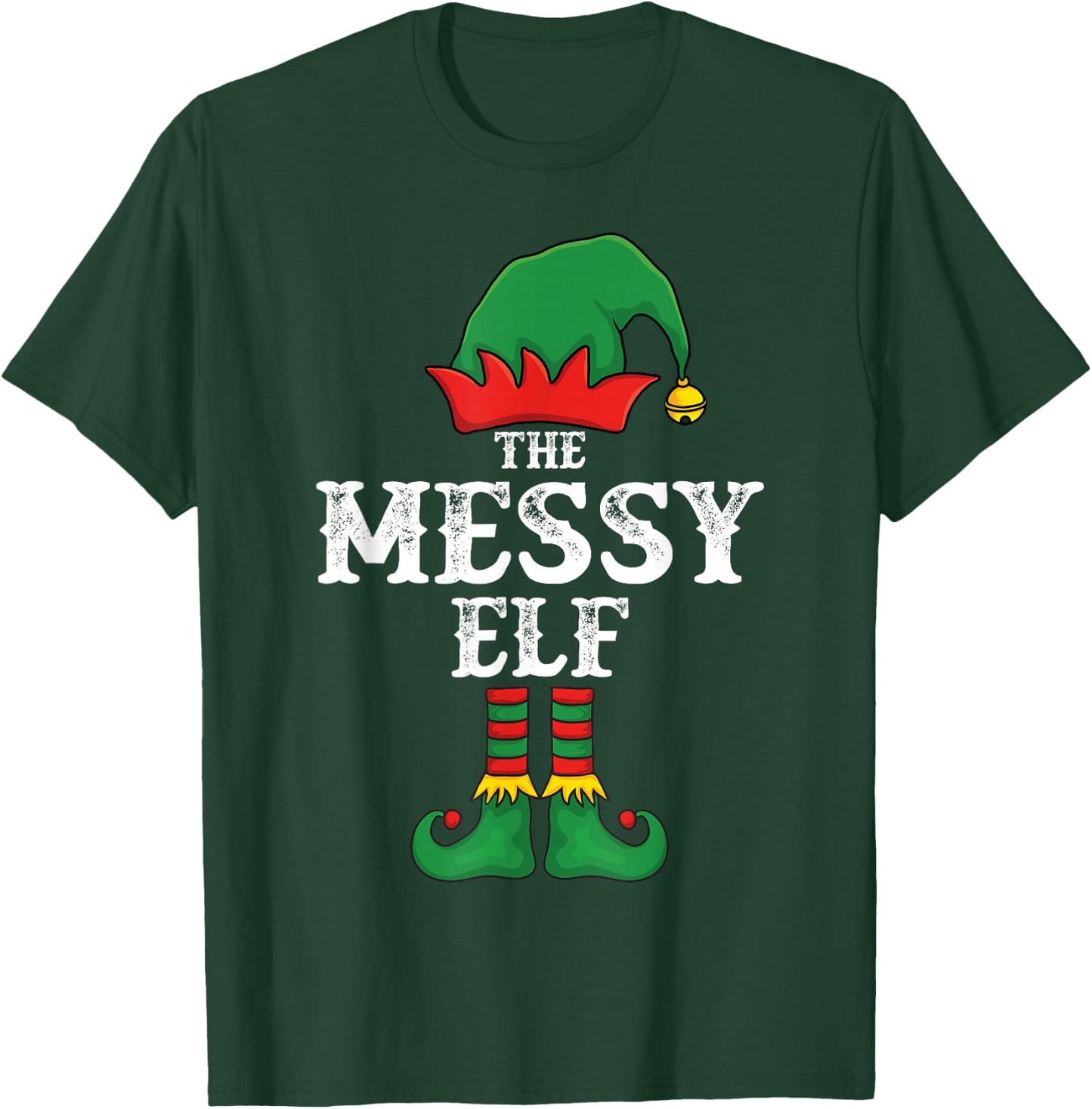 The Messy Elf Christmas Pajama Idea Family Matching Funny T-Shirt - T-Shirt | Forest
