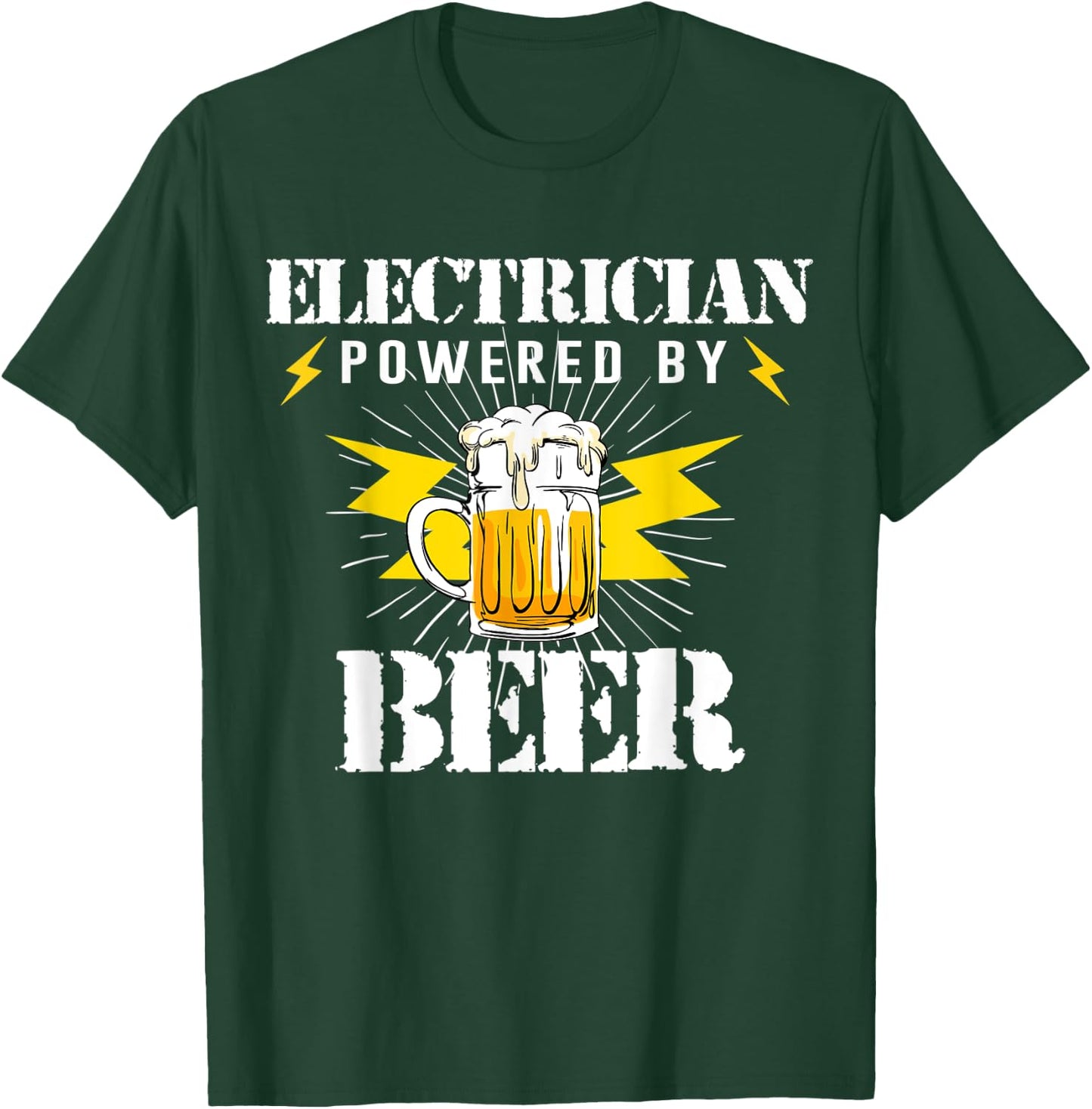 Funny Electrician Powered By Beer Drink Joke Women T-Shirt - T-Shirt | Forest