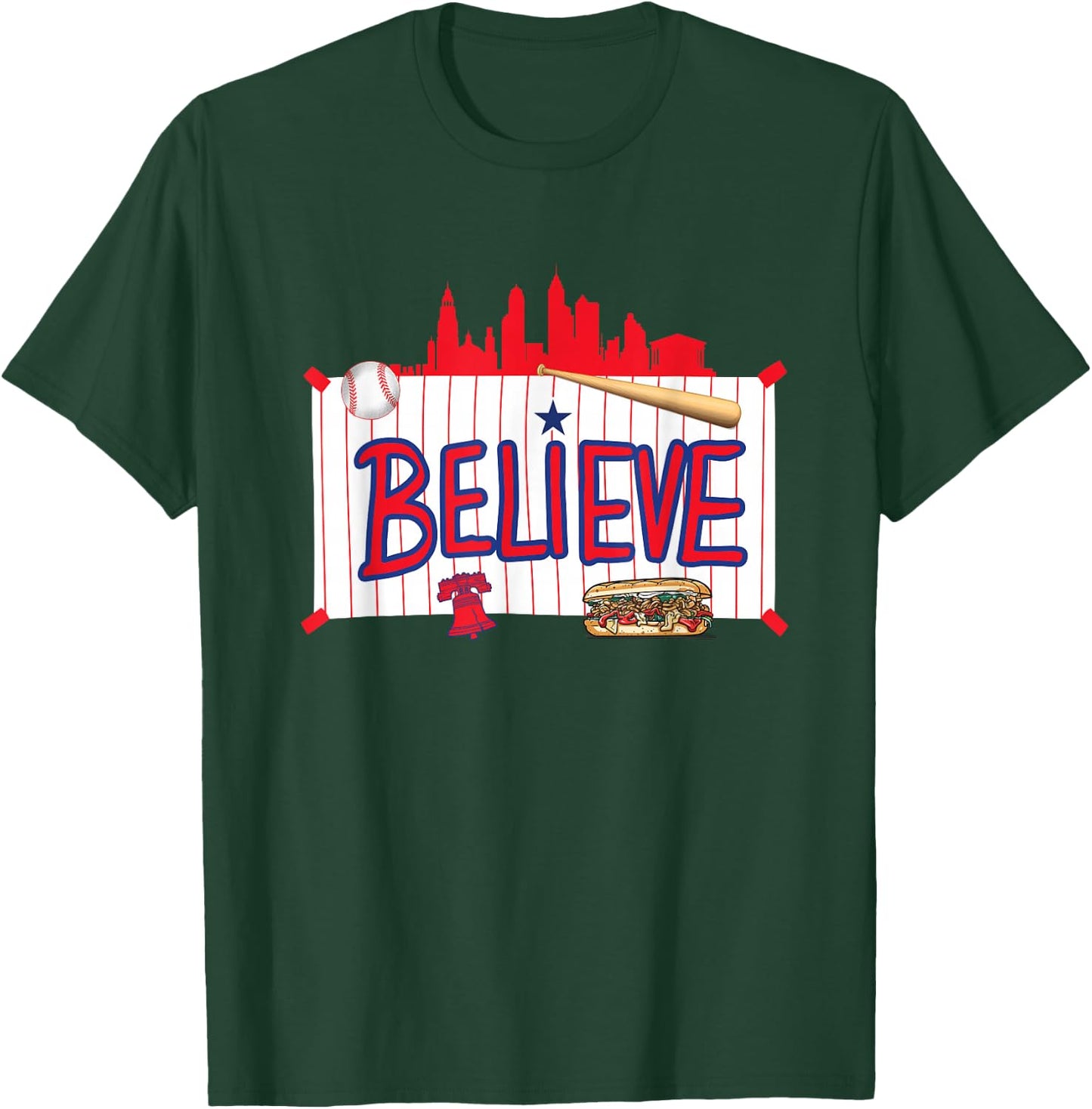 Philadelphia Baseball Believe Playoffs T-Shirt - T-Shirt | Forest
