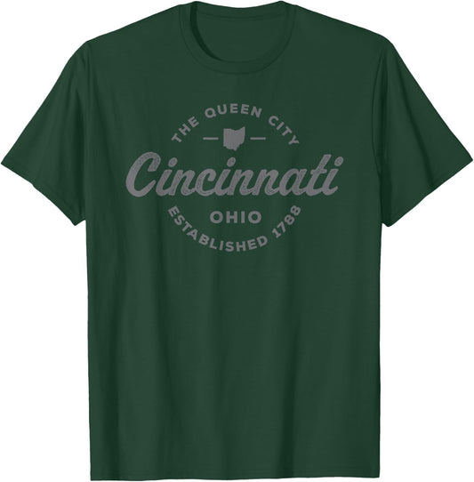 Vintage Cincinnati Ohio 1788 Retro Throwback Souvenir T-Shirt - T-Shirt | Forest