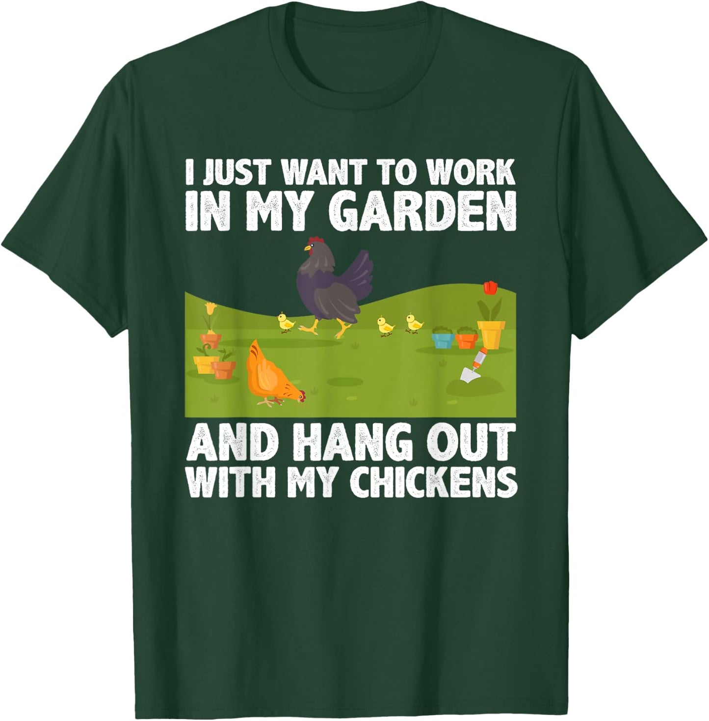 Cute Chicken Women Gardening Farming Garden Farm Hen T-Shirt - T-Shirt | Forest
