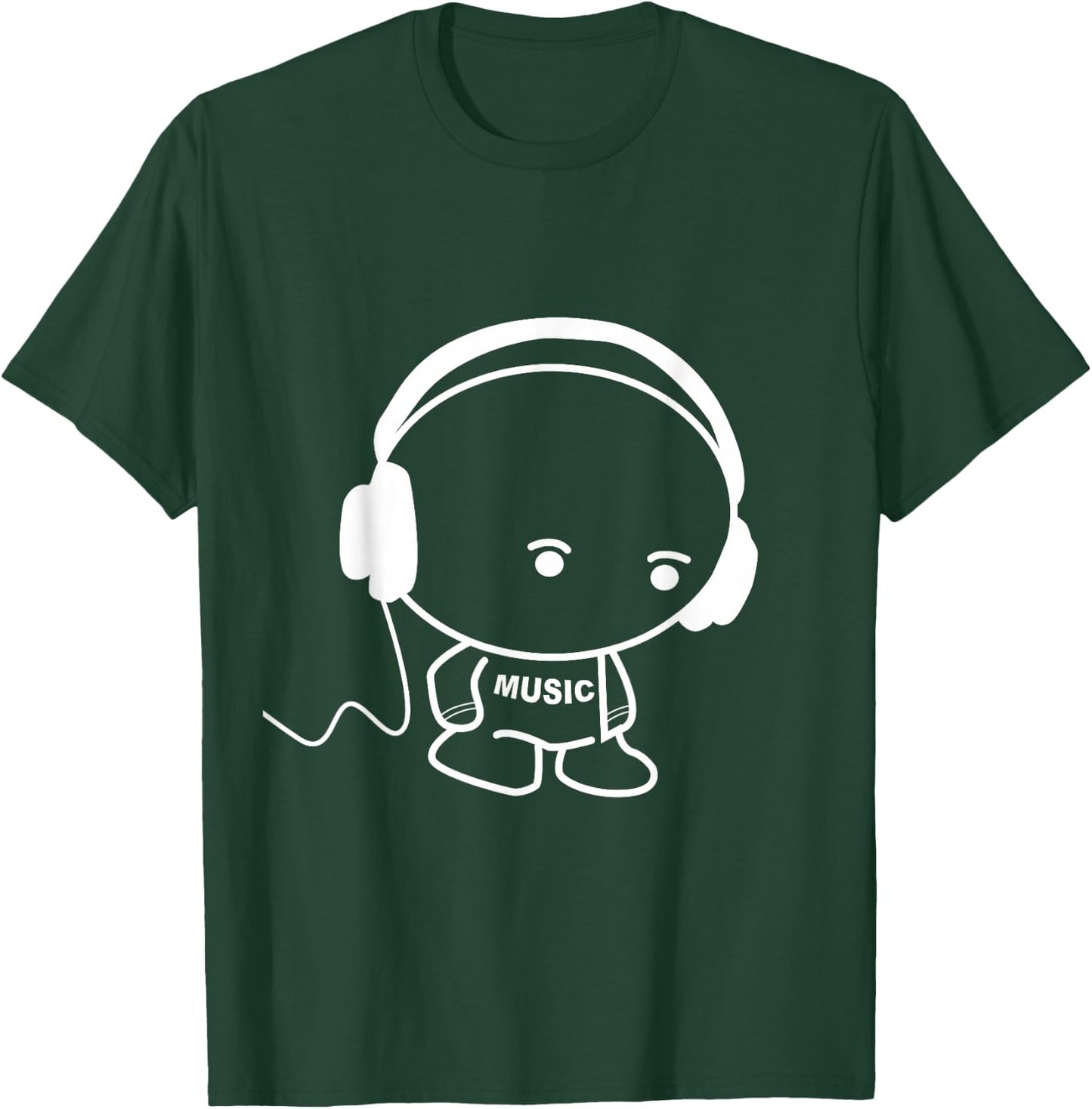 Musicman with headset stick figure design T-Shirt - T-Shirt | Forest
