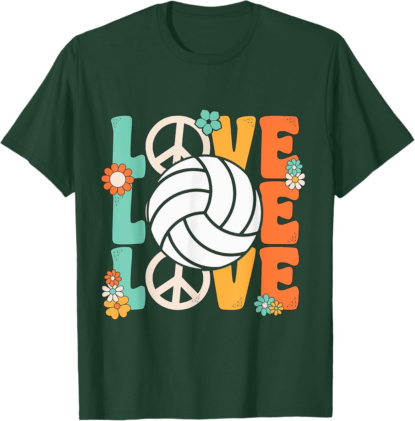 Volleyball Love For Teen Girls Women Cute Volleyball Lovers T-Shirt - T-Shirt | Forest