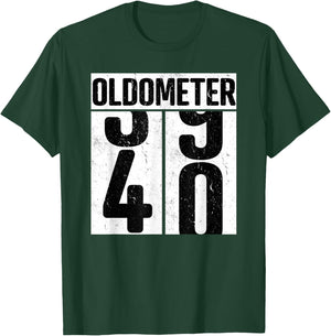 Oldometer 40 - 40th Birthday Oldometer T-Shirt - T-Shirt | Forest