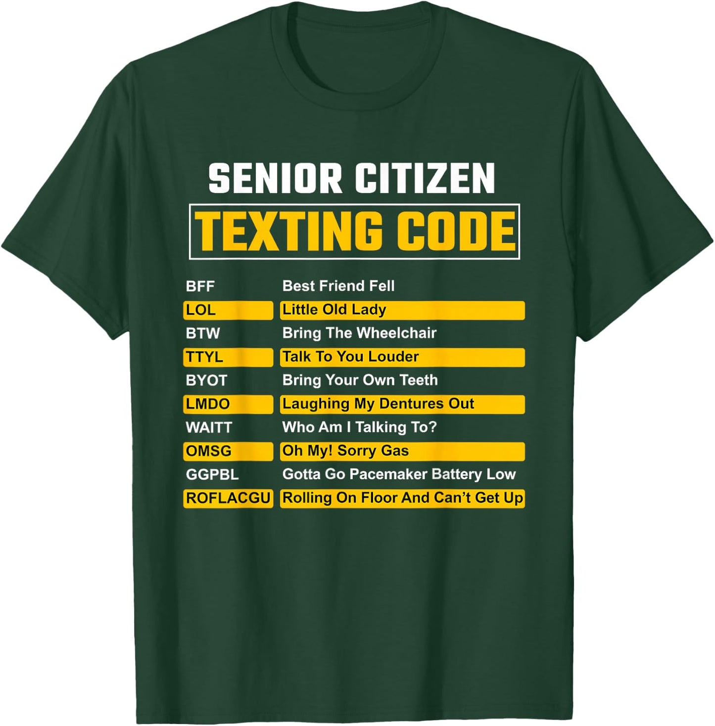 Funny Senior Citizen Texting Code Cool Grandpa Grandma T-Shirt - T-Shirt | Forest