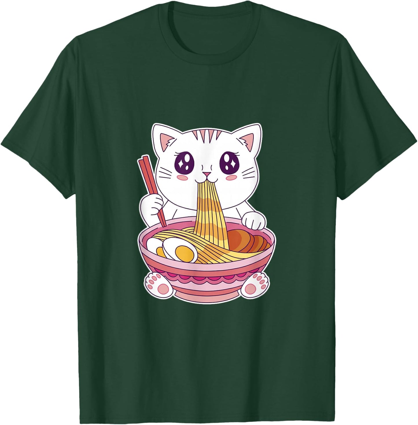 Kawaii Cat Ramen T-Shirt - T-Shirt | Forest