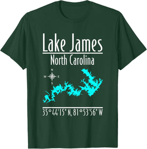 Modern Lake James, North Carolina T-Shirt - T-Shirt | Forest