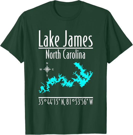 Modern Lake James, North Carolina T-Shirt - T-Shirt | Forest