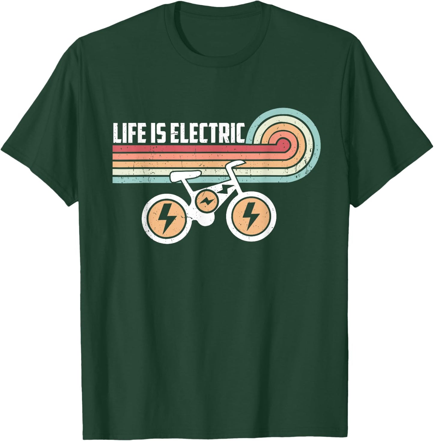 Life is Electric E-Bike T-Shirt - T-Shirt | Forest