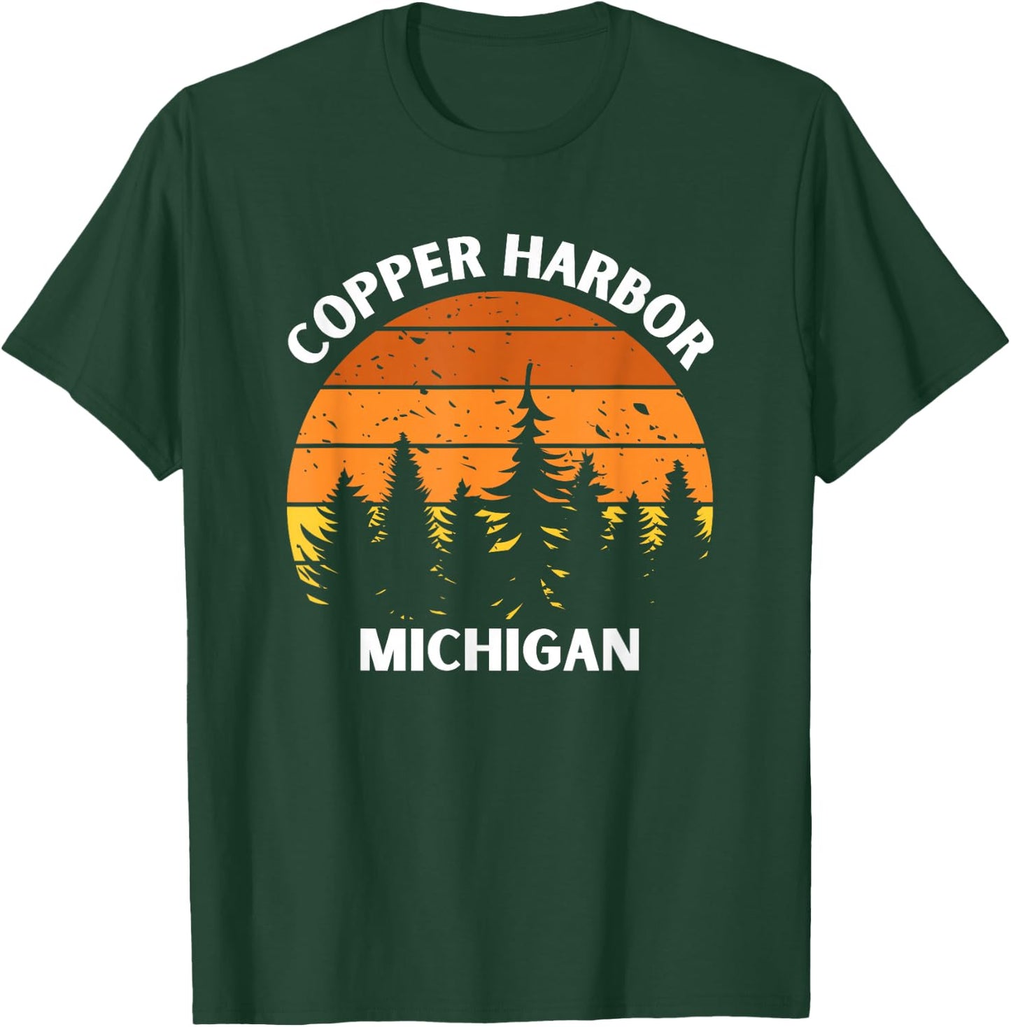 Copper Harbor Michigan Forest Sunset Up North Michigan T-Shirt - T-Shirt | Forest