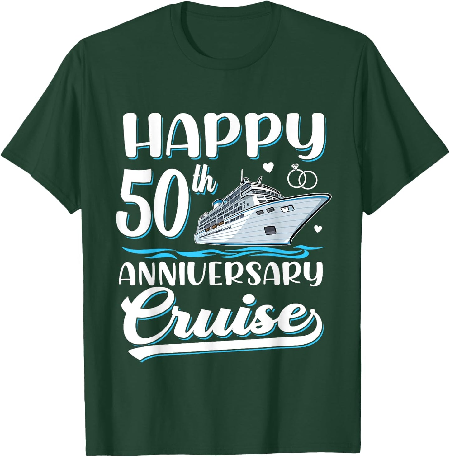 Happy 50th Anniversary Cruise Wedding 50 Years Old Couples T-Shirt - T-Shirt | Forest