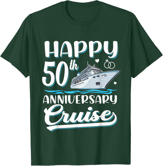 Happy 50th Anniversary Cruise Wedding 50 Years Old Couples T-Shirt - T-Shirt | Forest
