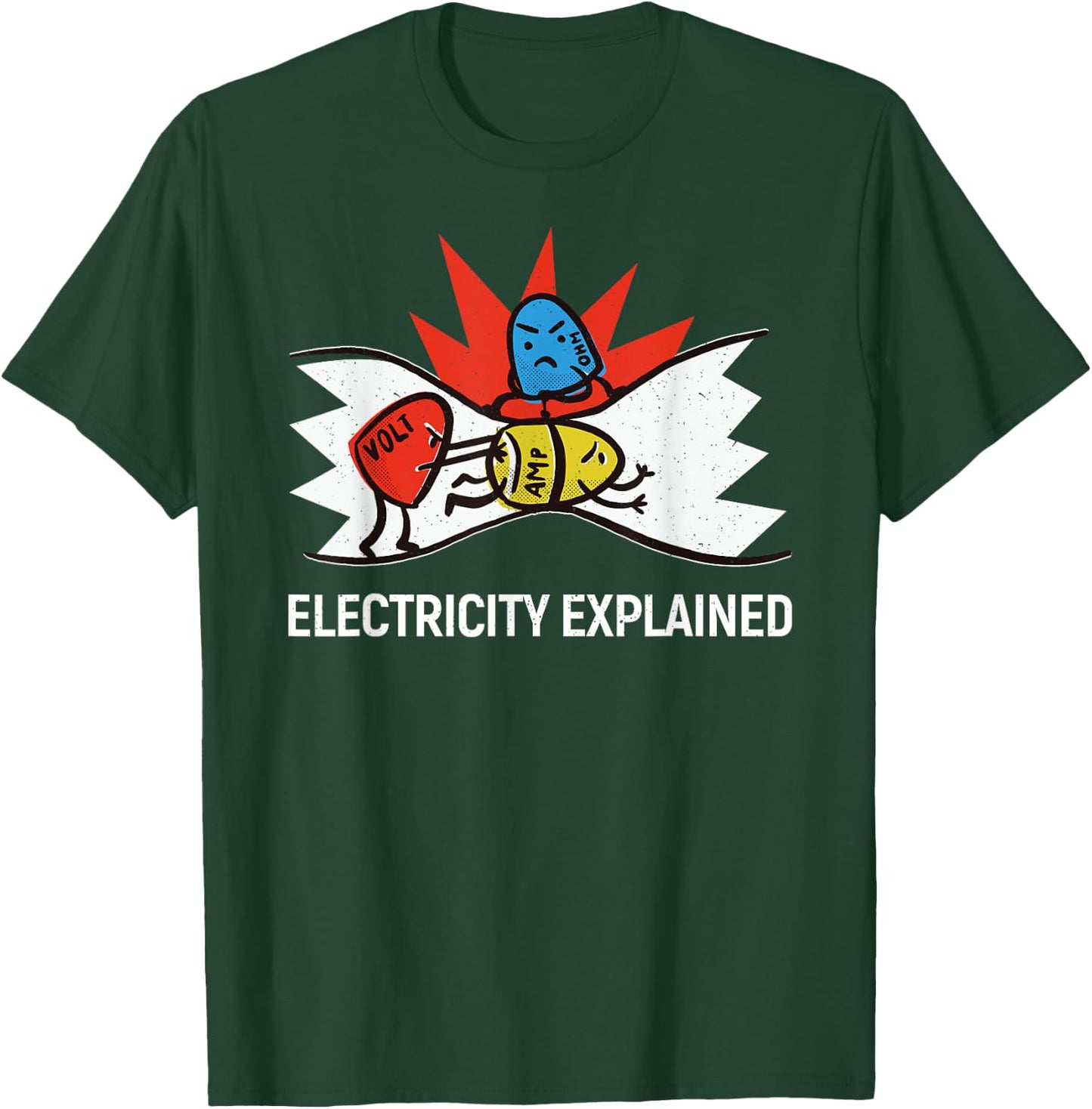 Electricity explained - ohms volts amps T-Shirt - T-Shirt | Forest